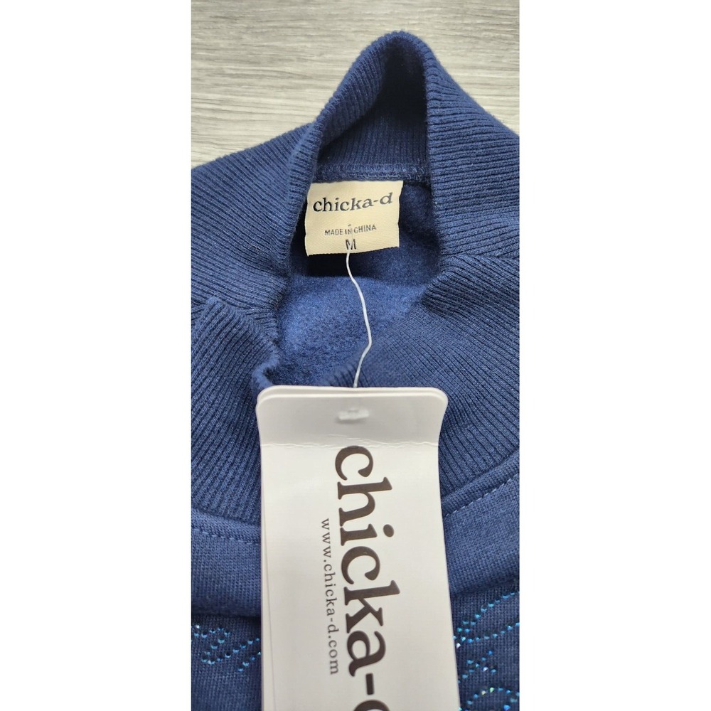 Penn State Blue Sweatshirt Mock neck Womens Medium Chicka D Blue Rhinestone - Picture 4 of 8